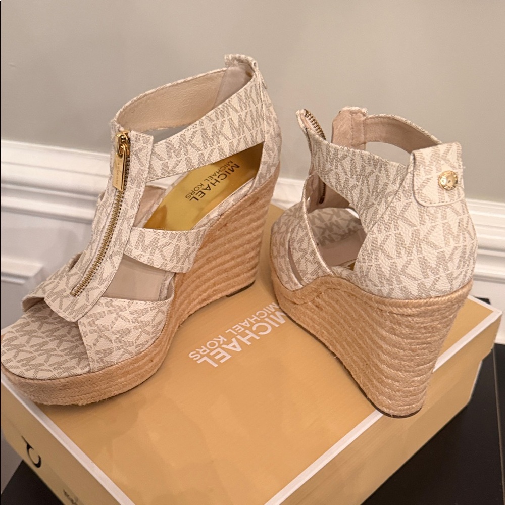 Michael Kors Cream Wedge Sandals